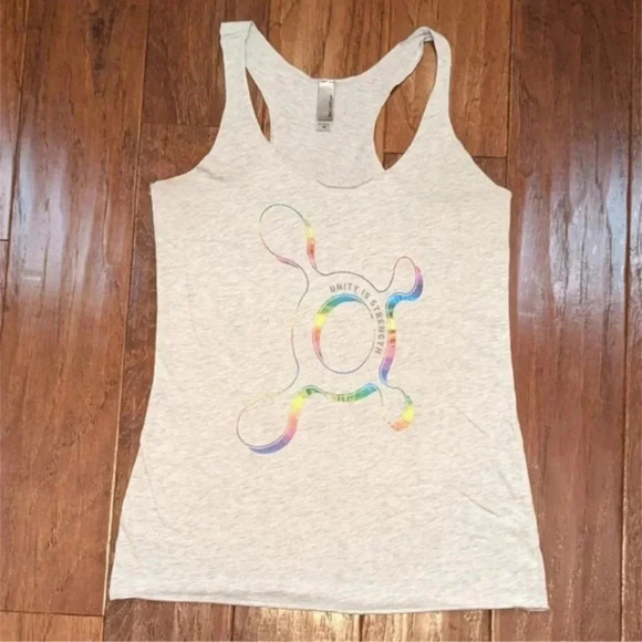 Next Level Apparel Tops - Unity is Strength Tank Top‎ Womens XS Gray Rainbow Science Diversity Equality